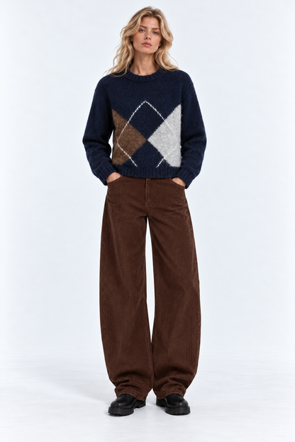 PANTALONE VELLUTO WIDE LEG