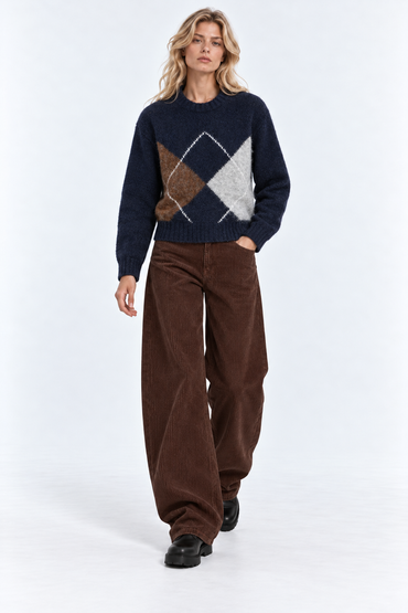 PANTALONE VELLUTO WIDE LEG