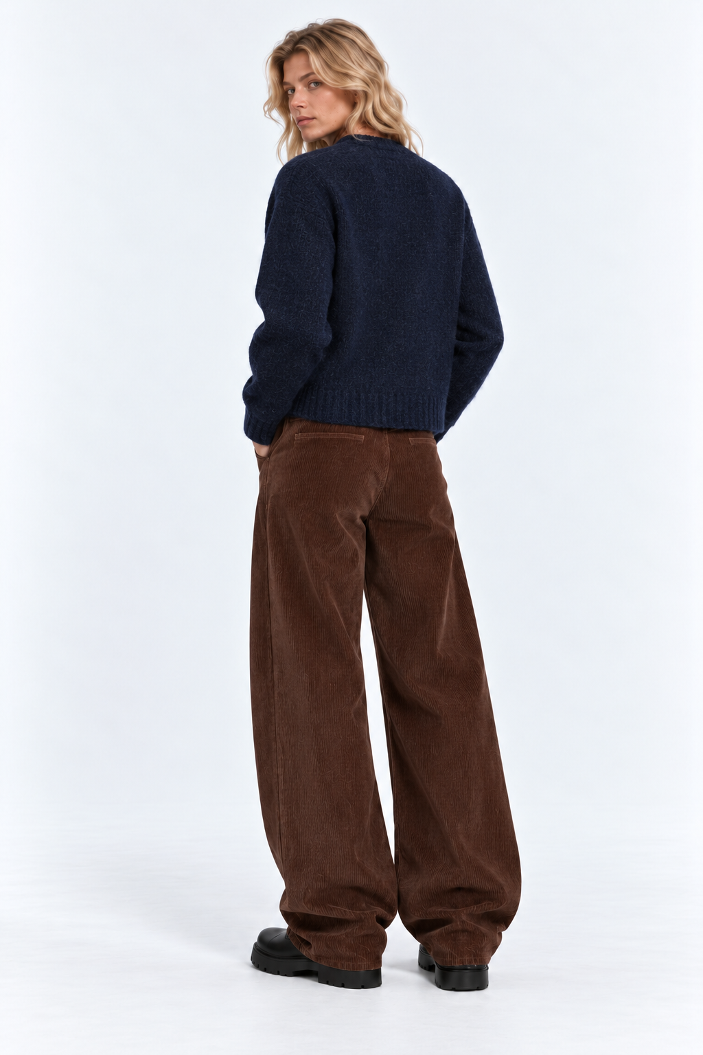 PANTALONE VELLUTO WIDE LEG